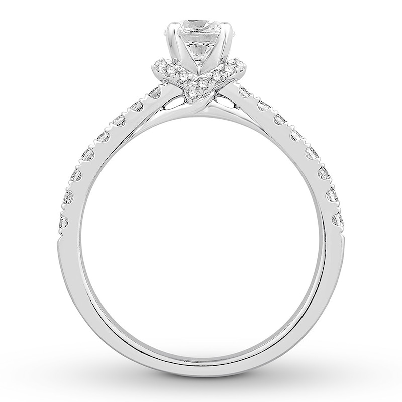 Main Image 2 of Diamond Engagement Ring 3/4 ct tw Round-cut 14K White Gold