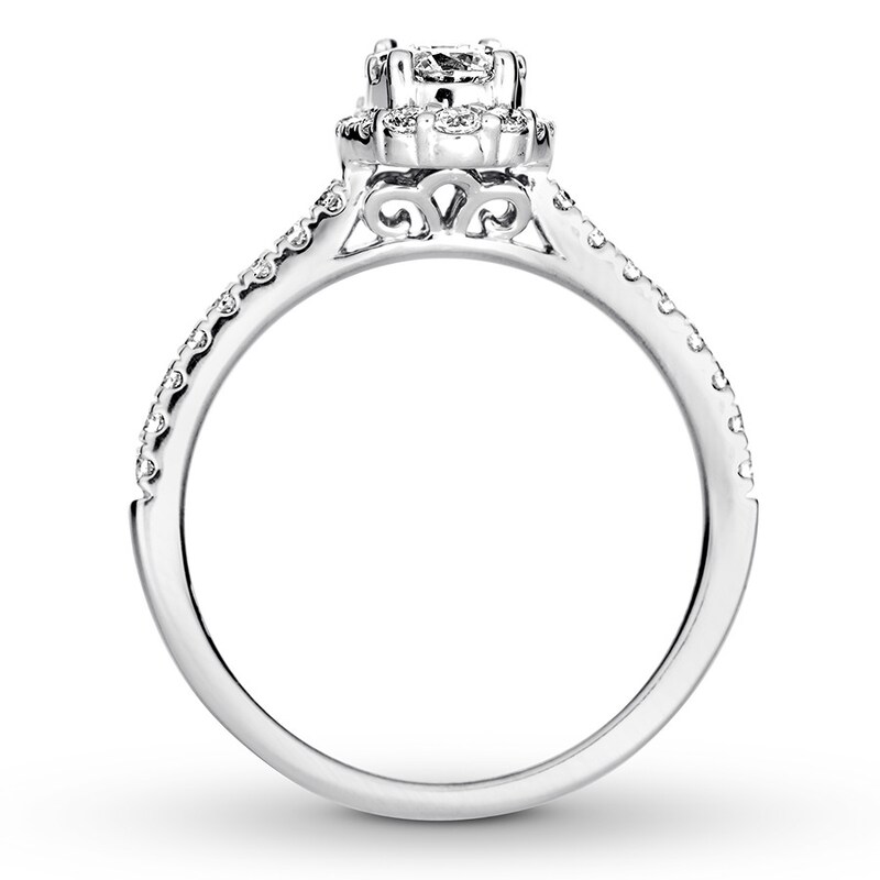 Diamond Engagement Ring 3/4 ct tw Round 14K White Gold