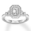Thumbnail Image 1 of Diamond Engagement Ring 3/4 ct tw Emerald-cut 14K White Gold