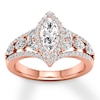 Diamond Engagement Ring 1-3/8 ct tw Marquise 14K Rose Gold