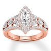 Thumbnail Image 1 of Diamond Engagement Ring 1-3/8 ct tw Marquise 14K Rose Gold