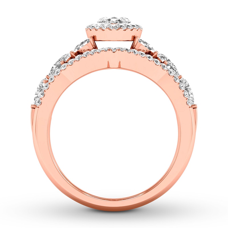 Diamond Engagement Ring 1-3/8 ct tw Marquise 14K Rose Gold