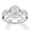 Thumbnail Image 0 of Diamond Engagement Ring 1 ct tw Oval/Round 14K White Gold