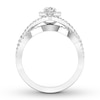 Thumbnail Image 1 of Diamond Engagement Ring 1 ct tw Oval/Round 14K White Gold