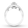 Thumbnail Image 1 of Diamond Engagement Ring 1 ct tw Oval/Round 14K White Gold