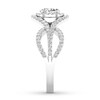 Thumbnail Image 2 of Diamond Engagement Ring 1 ct tw Oval/Round 14K White Gold