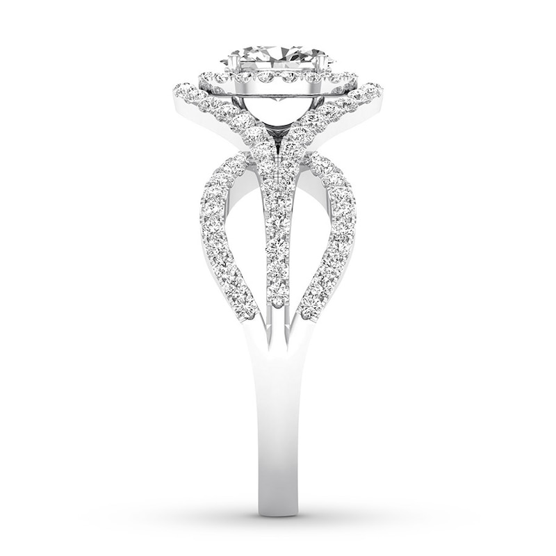 Diamond Engagement Ring 1 ct tw Oval/Round 14K White Gold