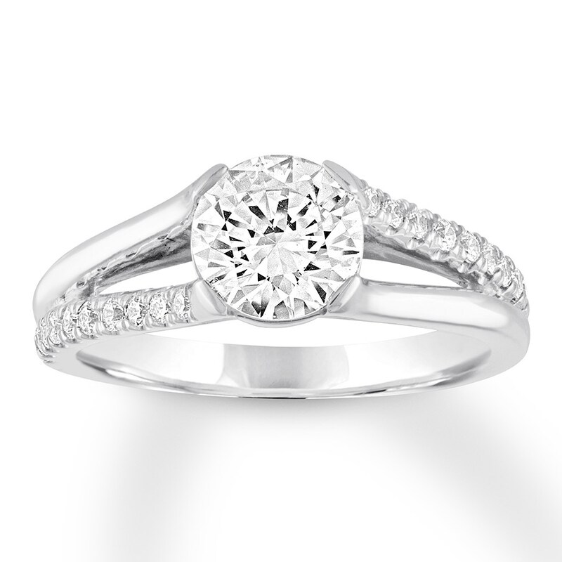 Diamond Engagement Ring 1-5/8 ct tw Round 14K White Gold