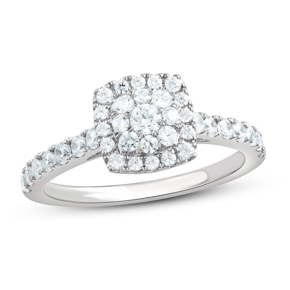 Diamond Ring 34 ct tw Round 14K White Gold