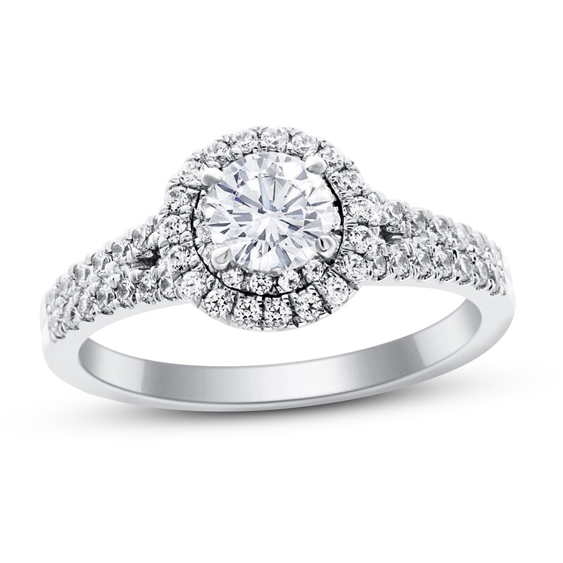 Diamond Engagement Ring 7/8 ct tw Round 14K White Gold