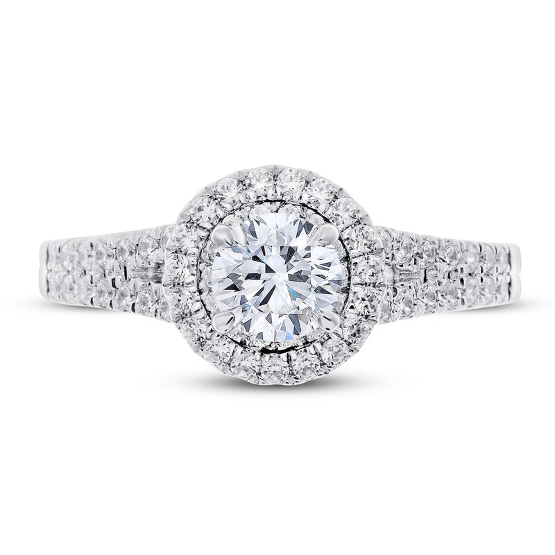 Diamond Engagement Ring 7/8 ct tw Round 14K White Gold