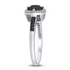 Thumbnail Image 2 of Black Diamond Engagement Ring 1 carat tw 14K White Gold