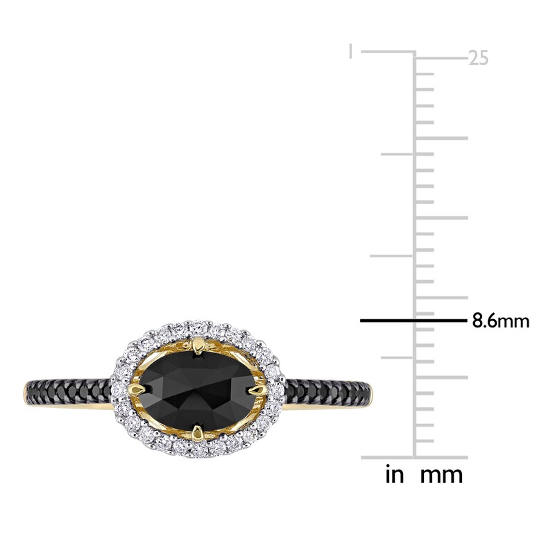 Black Diamond Engagement Ring 7/8 carat tw 14K Yellow Gold