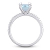 Thumbnail Image 3 of Aquamarine Engagement Ring 1/10 ct tw Diamonds 14K White Gold