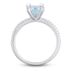 Thumbnail Image 2 of Aquamarine Engagement Ring 1/10 ct tw Diamonds 14K White Gold