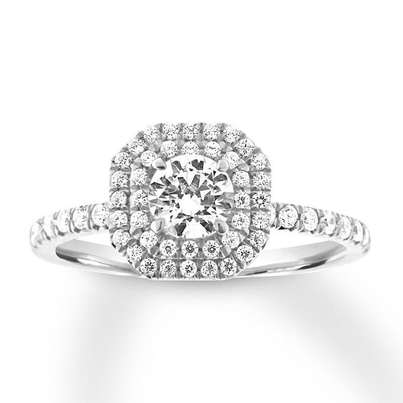 Diamond Engagement Ring 7/8 ct tw Round 14K White Gold