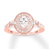 Thumbnail Image 1 of Diamond Engagement Ring 7/8 carat tw Oval 14K Rose Gold