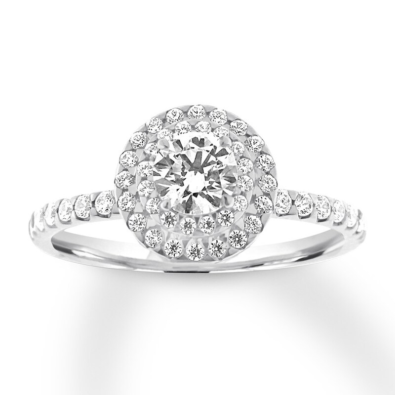 Diamond Engagement Ring 7/8 carat tw Round 14K White Gold