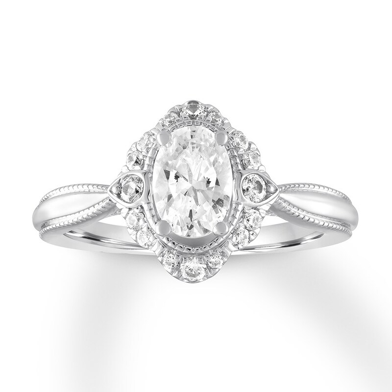 Diamond Engagement Ring 7/8 ct tw Oval-cut 14K White Gold