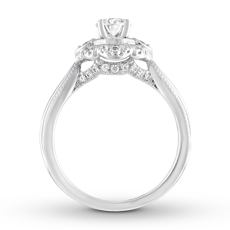 Diamond Engagement Ring 7/8 ct tw Oval-cut 14K White Gold