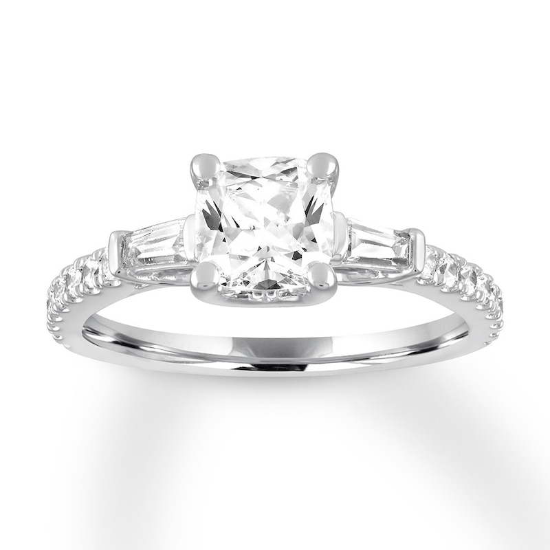 Diamond Engagement Ring 1-1/4 ct tw Cushion-cut 14K White Gold