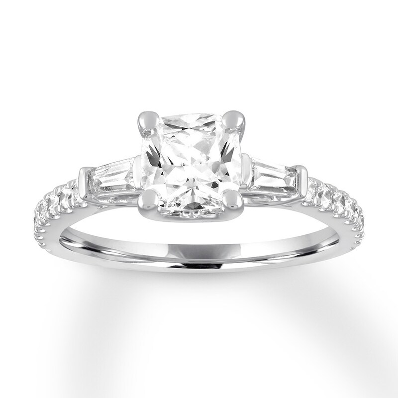 Diamond Engagement Ring 1-1/4 ct tw Cushion-cut 14K White Gold