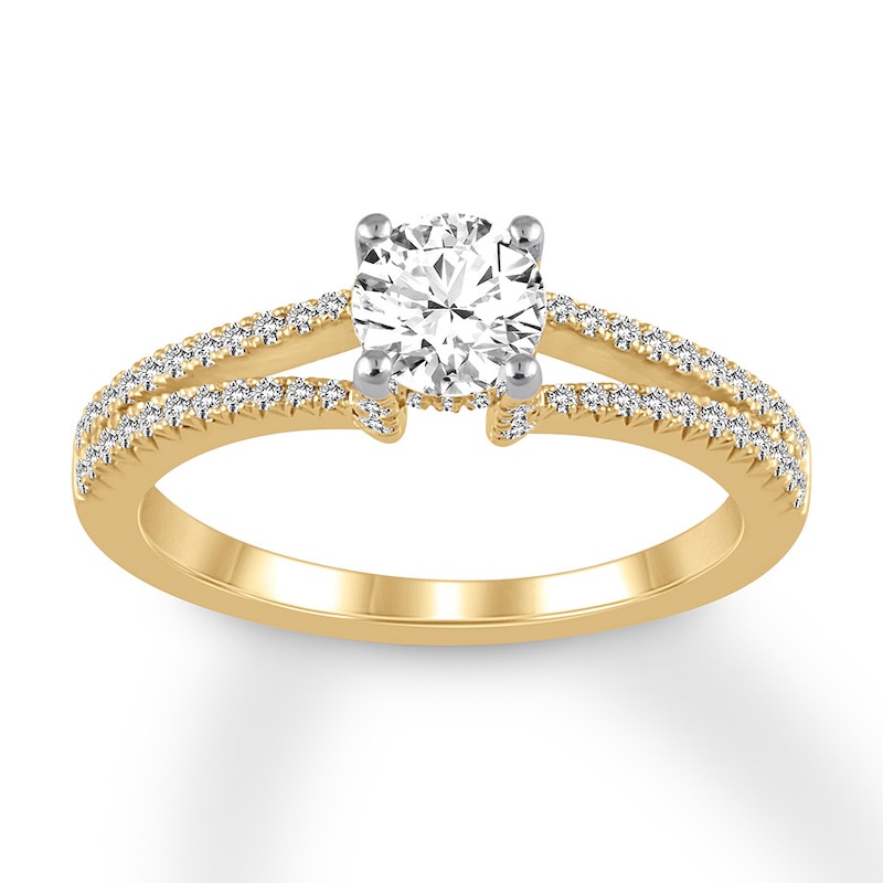 Diamond Engagement Ring 7/8 carat tw Round 14K Yellow Gold