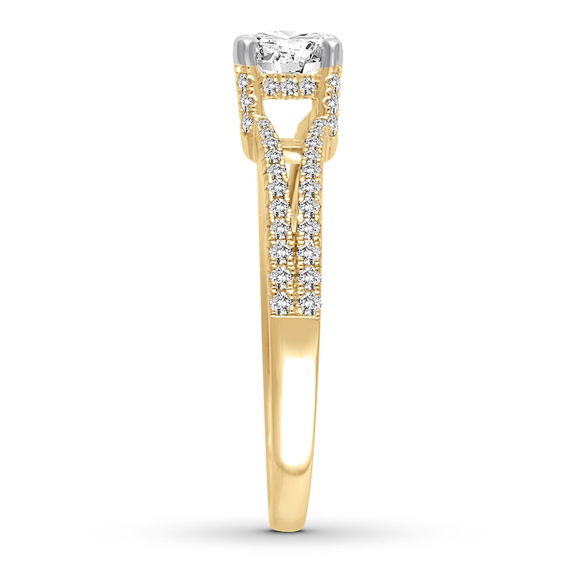 Diamond Engagement Ring 7/8 carat tw Round 14K Yellow Gold