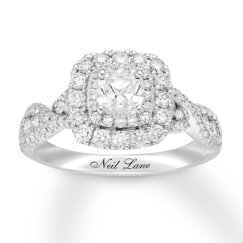 Neil Lane Engagement Ring 1-1/4 ct tw Diamonds 14K White Gold with 360