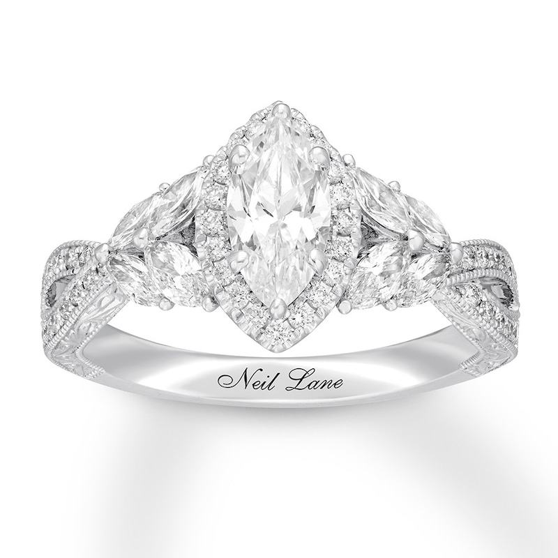 Neil Lane Engagement Ring 1-3/8 ct tw Diamonds 14K White Gold