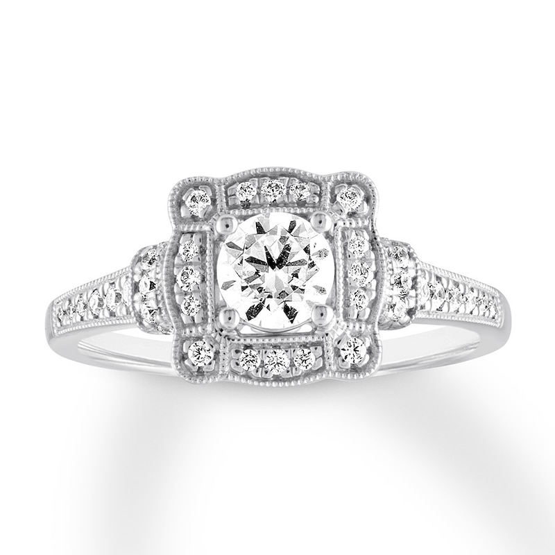 Diamond Engagement Ring 5/8 carat tw Round 14K White Gold