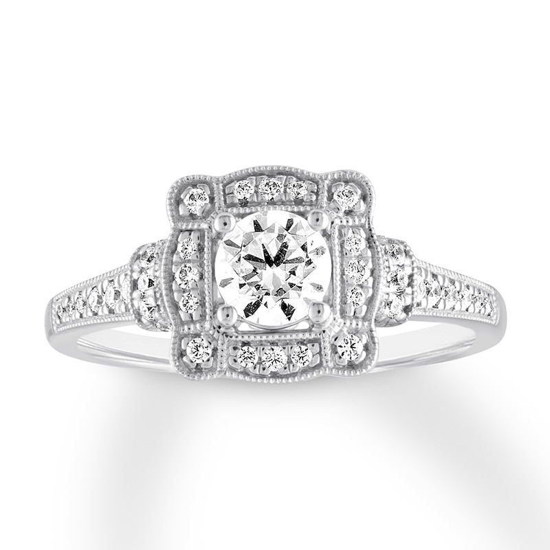 Main Image 1 of Diamond Engagement Ring 5/8 carat tw Round 14K White Gold