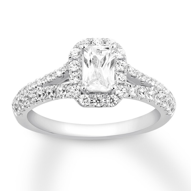 Diamond Engagement Ring 1-1/6 ct tw Emerald-cut 14K White Gold