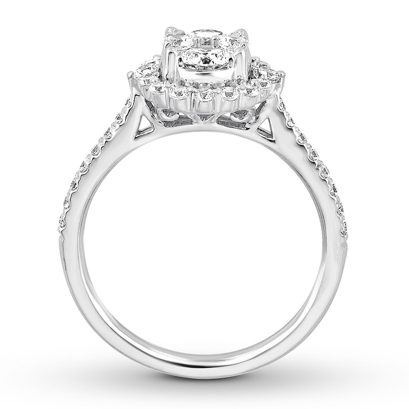Main Image 2 of Diamond Engagement Ring 1 ct tw Round-cut 14K White Gold