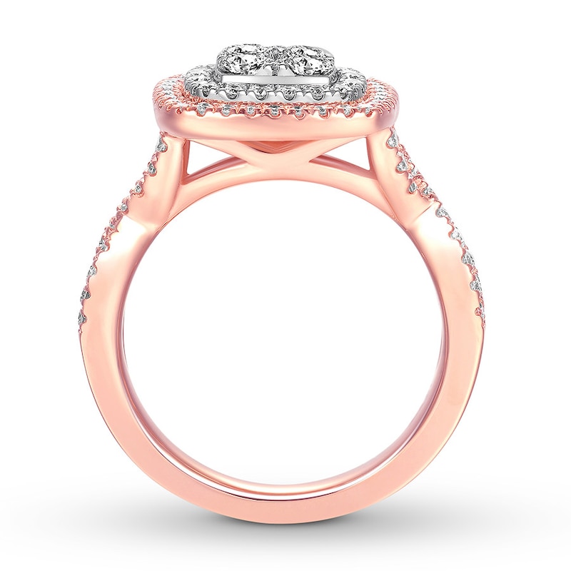 Main Image 2 of Diamond Engagement Ring 1 ct tw Round 14K Two-Tone Gold