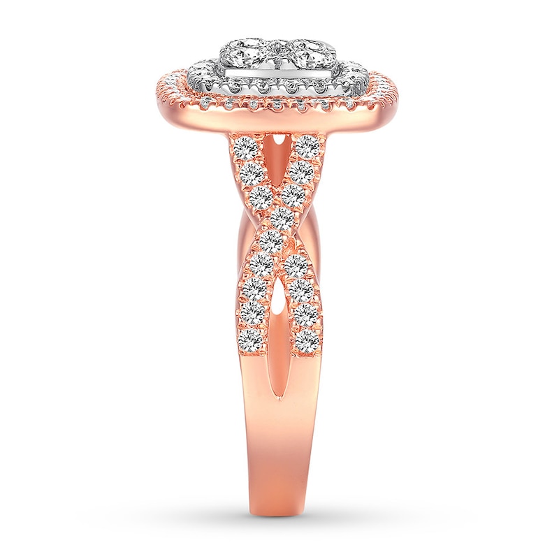 Main Image 3 of Diamond Engagement Ring 1 ct tw Round 14K Two-Tone Gold