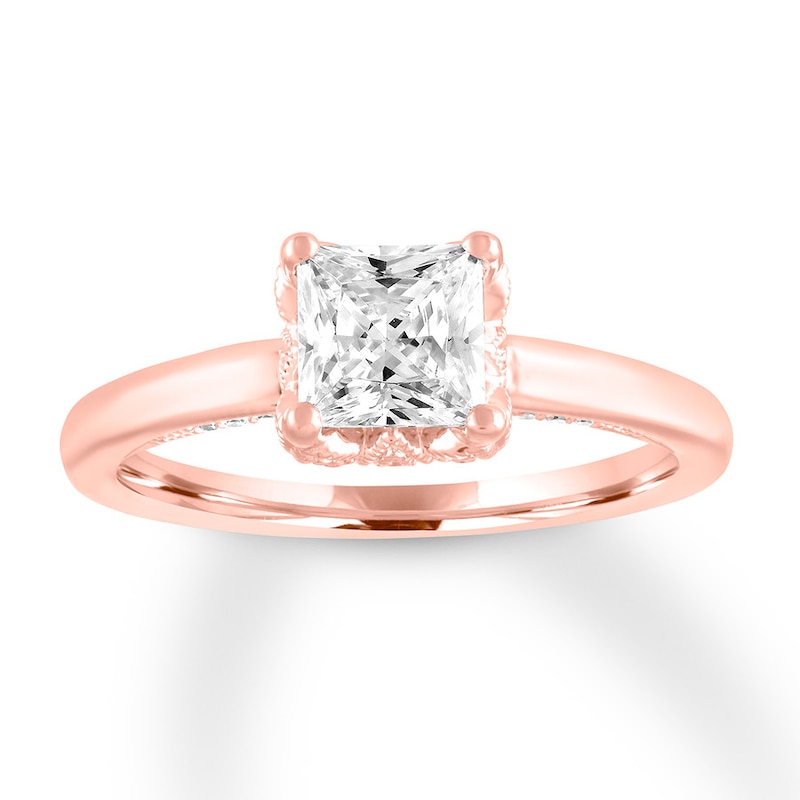 Diamond Engagement Ring 1 carat tw Princess-cut 14K Rose Gold