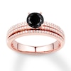 Thumbnail Image 1 of Black Diamond Engagement Ring 1-1/3 ct tw 14K Rose Gold