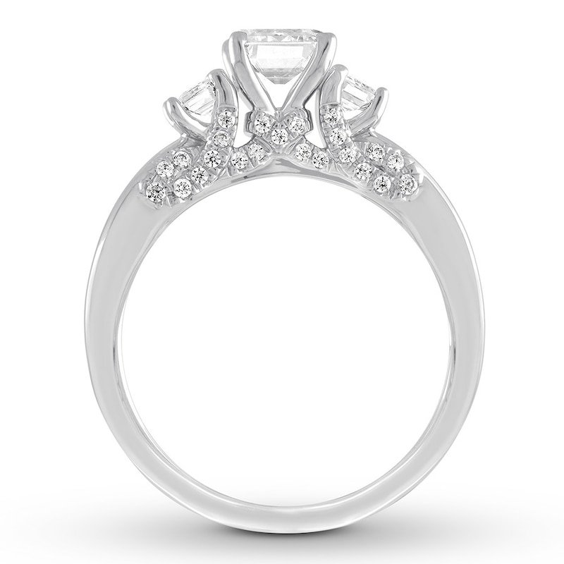 Diamond Engagement Ring 1-5/8 ct tw Emerald-cut 14K White Gold