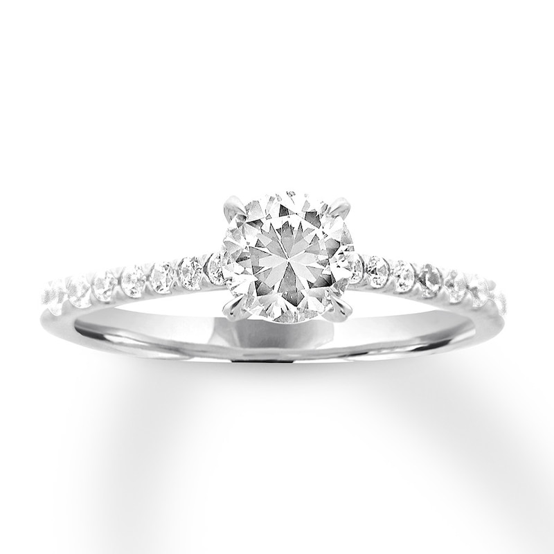 Diamond Engagement Ring 7/8 ct tw Round 14K White Gold