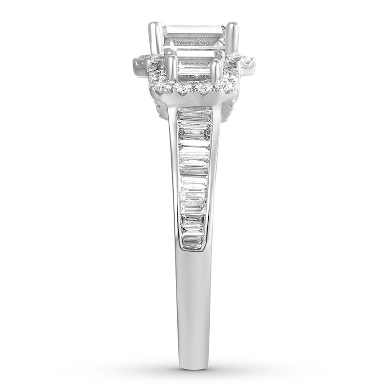 Diamond Engagement Ring 2 ct tw Emerald-cut 14K White Gold