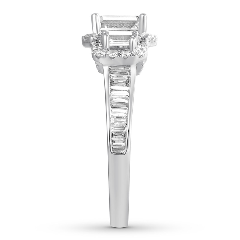 Main Image 3 of Diamond Engagement Ring 2 ct tw Emerald-cut 14K White Gold
