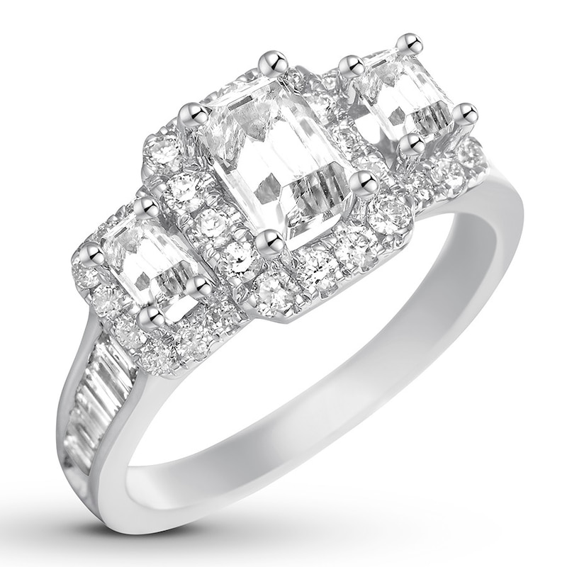 Main Image 4 of Diamond Engagement Ring 2 ct tw Emerald-cut 14K White Gold