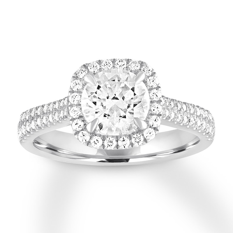 Diamond Engagement Ring 7/8 carat tw Round 14K White Gold