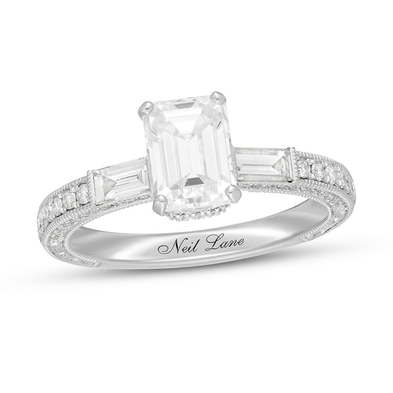 Main Image 1 of Neil Lane Engagement Ring 2 ct tw Emerald-cut 14K White Gold
