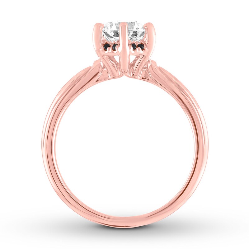 Diamond Engagement Ring 1 ct tw White & Black 14K Rose Gold