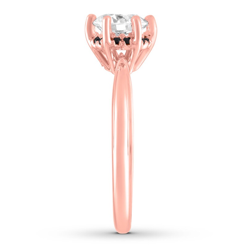 Diamond Engagement Ring 1 ct tw White & Black 14K Rose Gold