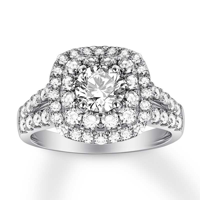 Diamond Engagement Ring 1-3/4 ct tw Round-cut 14K White Gold