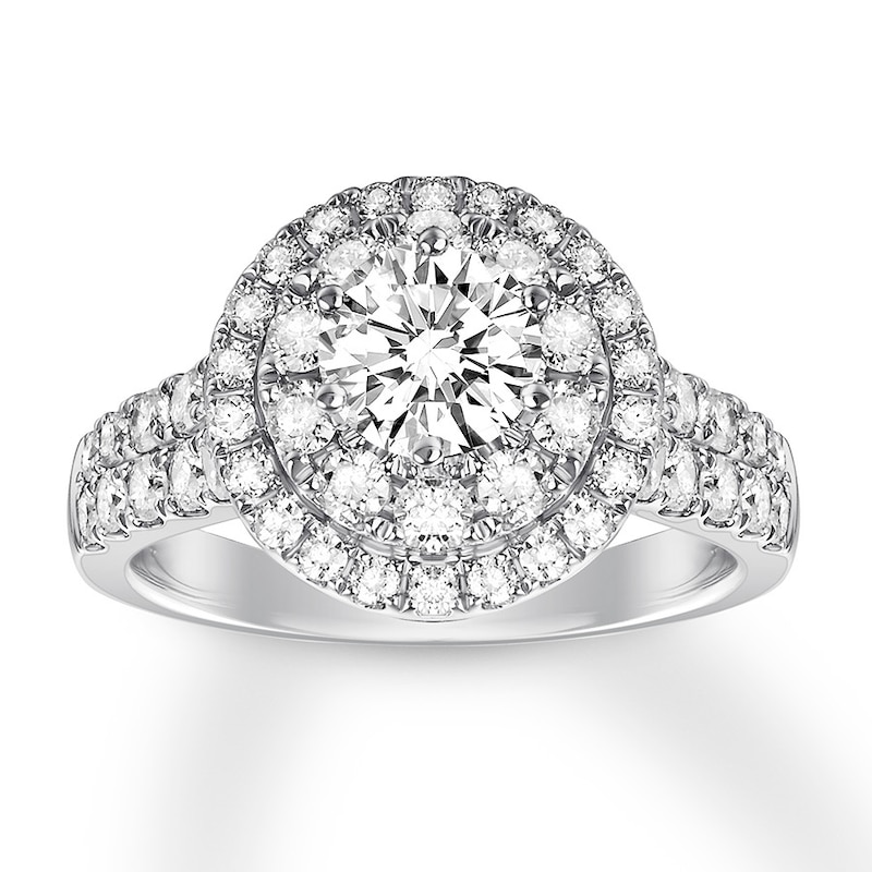 Diamond Engagement Ring 1-3/4 ct tw Round 14K White Gold