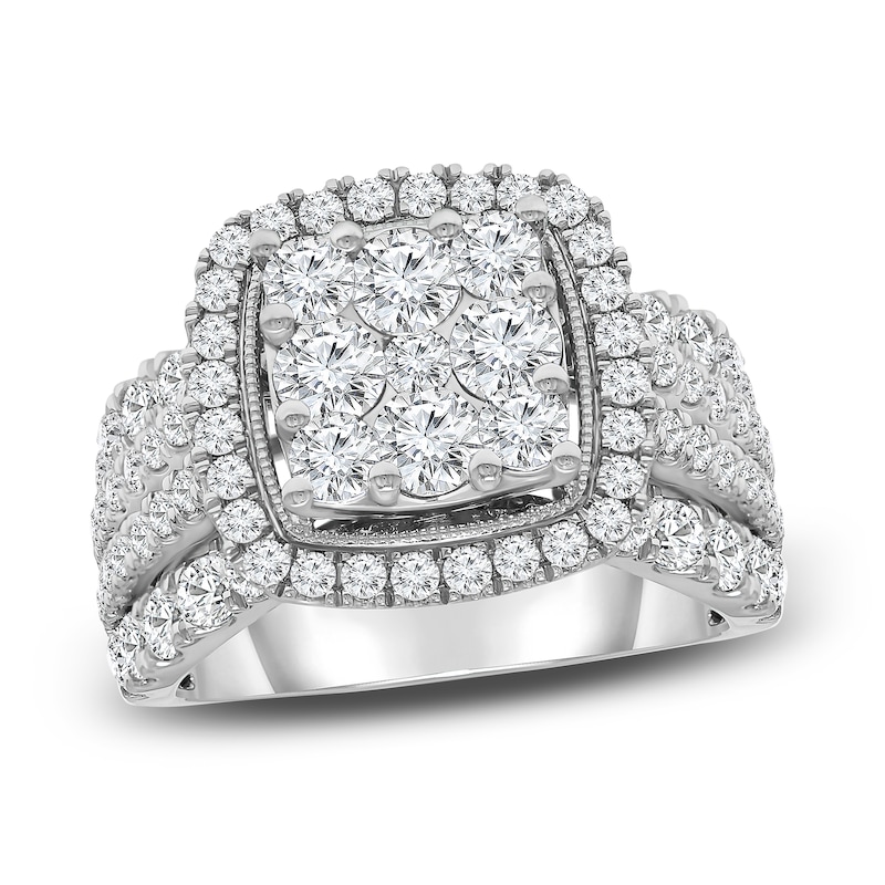 Main Image 1 of Diamond Engagement Ring 3 carat tw Round 14K White Gold